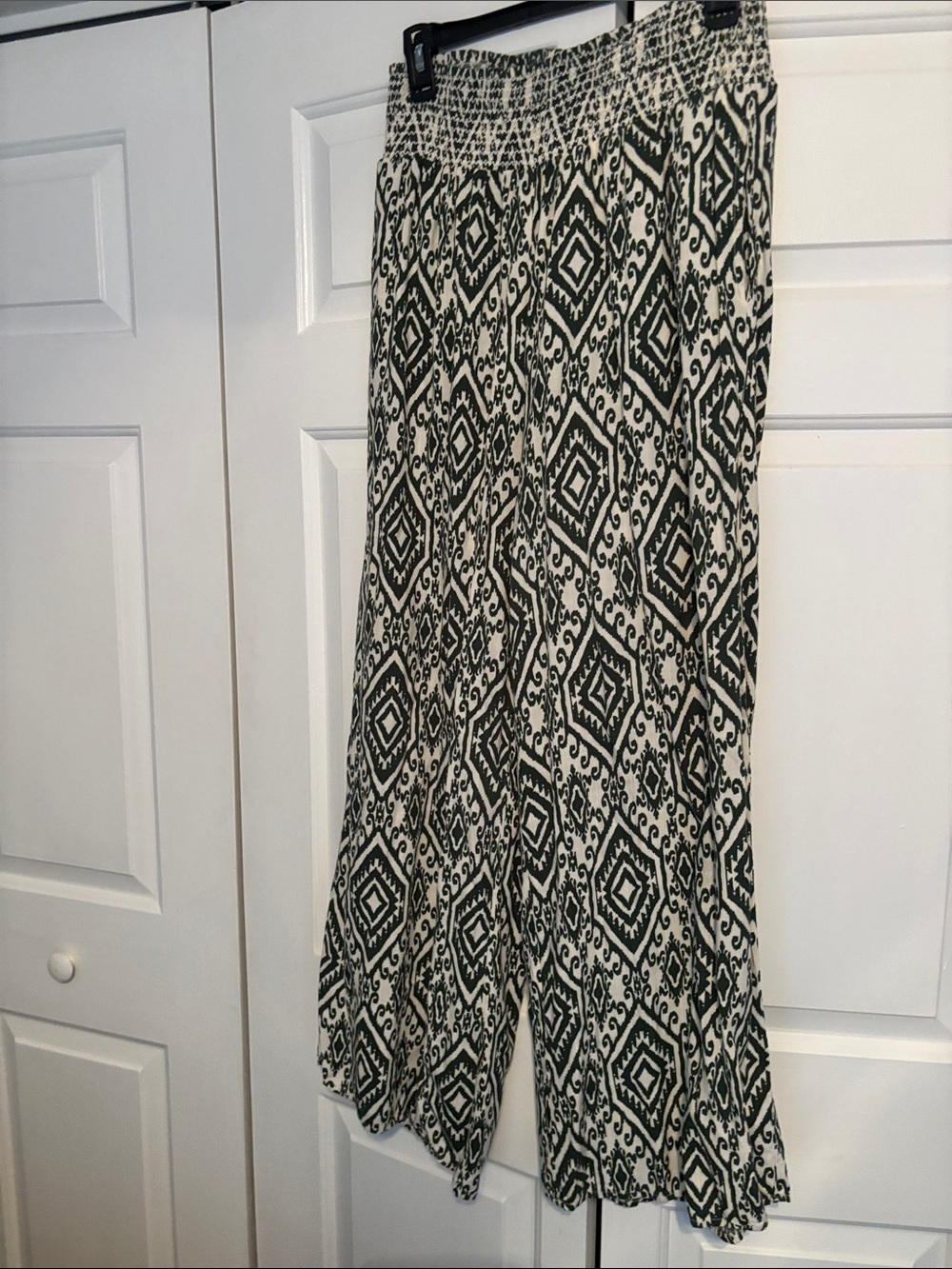 Patrons of Peace Black & Cream Geometric Wide-Leg Pants